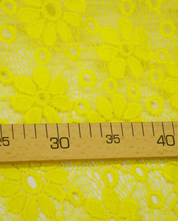 Ткань Гипюр 437 цвет желтый цветочный картинка 2