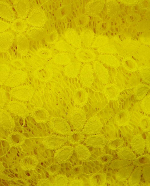 Ткань Гипюр 437 цвет желтый цветочный картинка 1