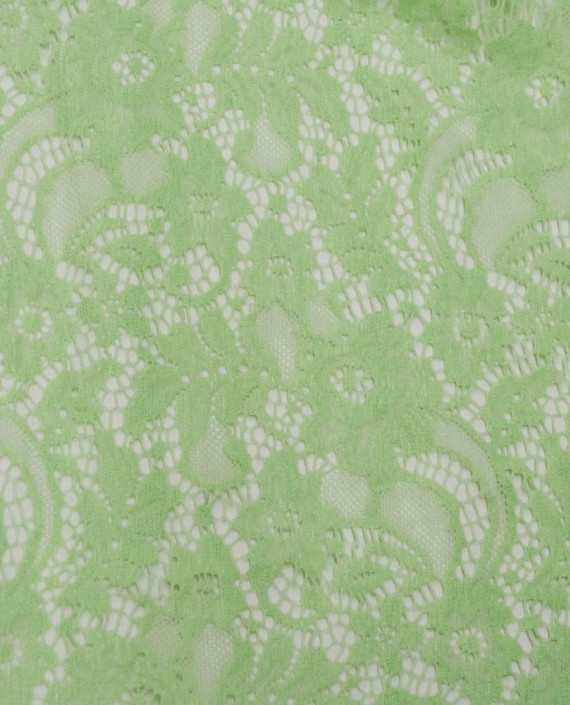 Ткань Гипюр 440 цвет зеленый цветочный картинка