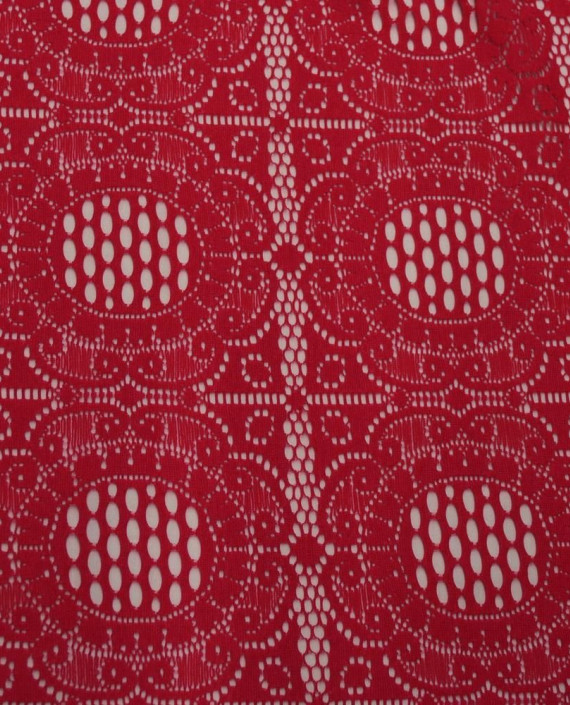 Ткань Гипюр 445 цвет красный геометрический картинка