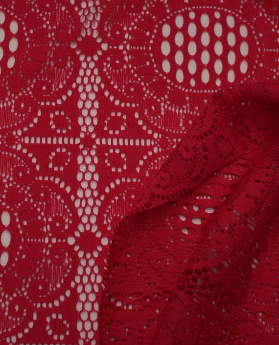 Ткань Гипюр 445 цвет красный геометрический картинка 2
