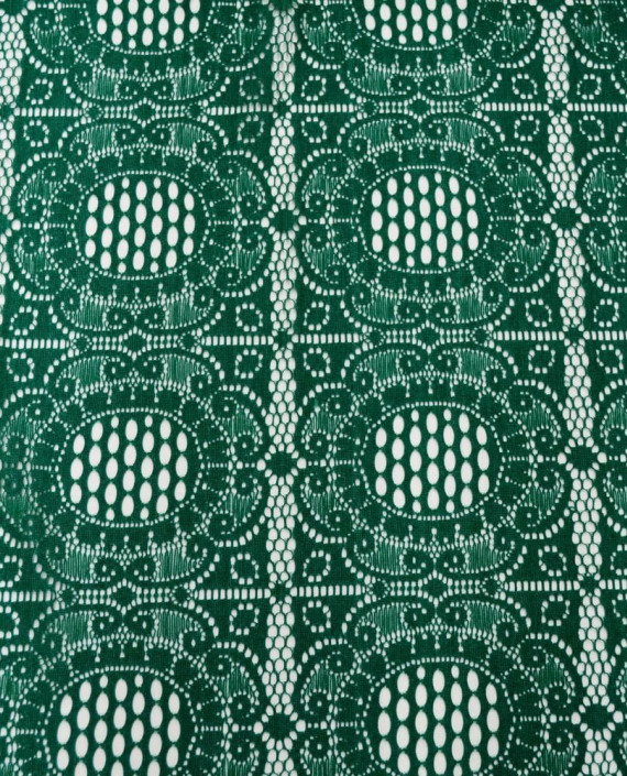 Ткань Гипюр 447 цвет зеленый геометрический картинка
