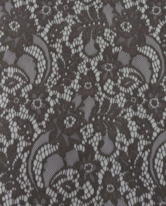 Ткань Гипюр 449 цвет серый цветочный картинка