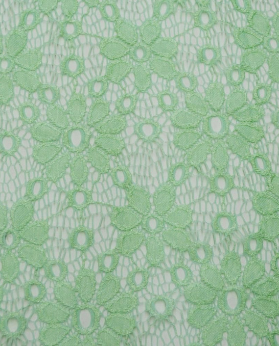 Ткань Гипюр 451 цвет зеленый цветочный картинка