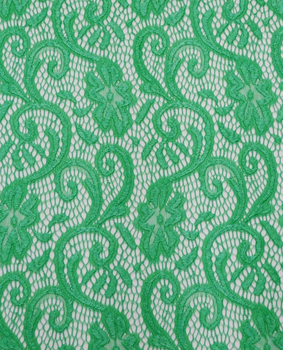 Ткань Гипюр 452 цвет зеленый цветочный картинка