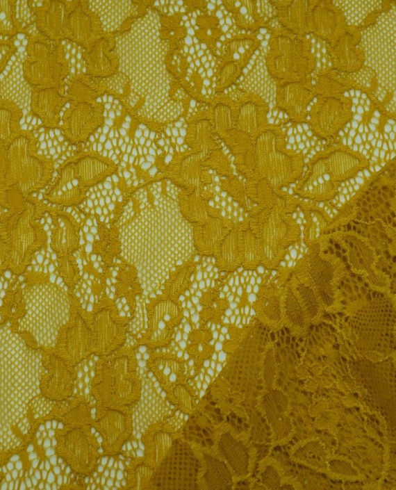 Ткань Гипюр 455 цвет желтый цветочный картинка 1