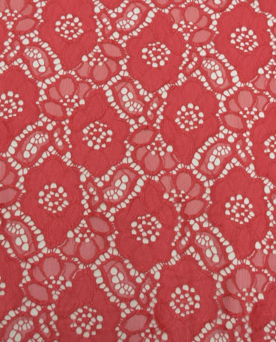 Ткань Гипюр 458 цвет красный геометрический картинка