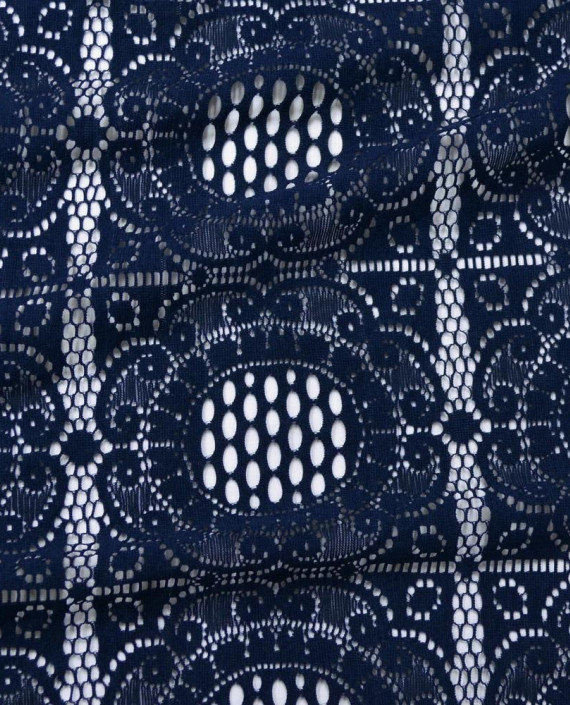 Ткань Гипюр 460 цвет синий геометрический картинка