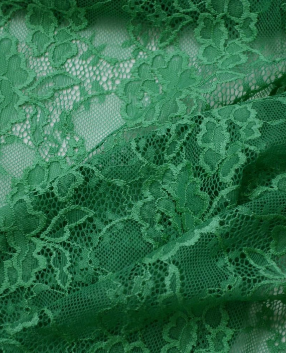 Ткань Гипюр 461 цвет зеленый цветочный картинка 2