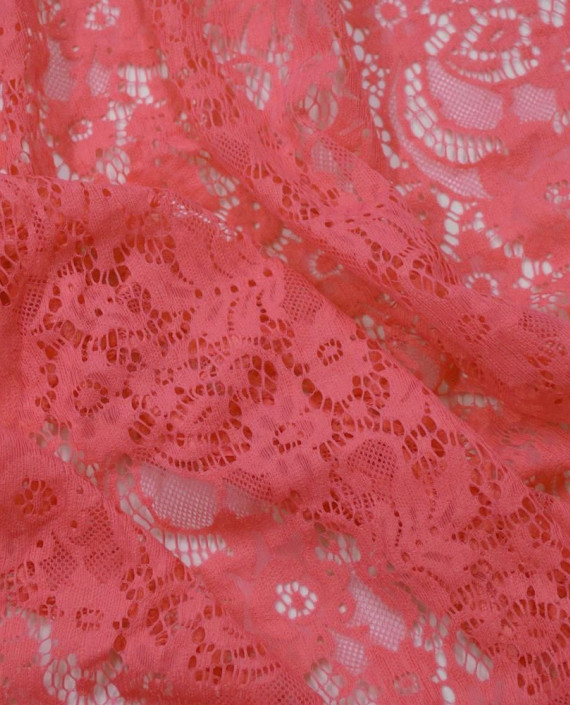 Ткань Гипюр Кружево 462 цвет розовый цветочный картинка 2