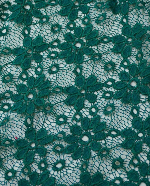 Ткань Гипюр Кружево 463 цвет зеленый цветочный картинка