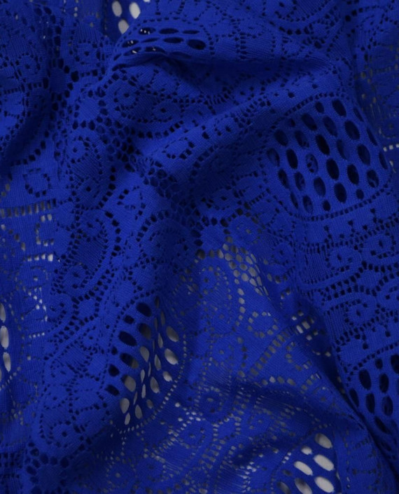 Ткань Гипюр Кружево 466 цвет синий геометрический картинка 2