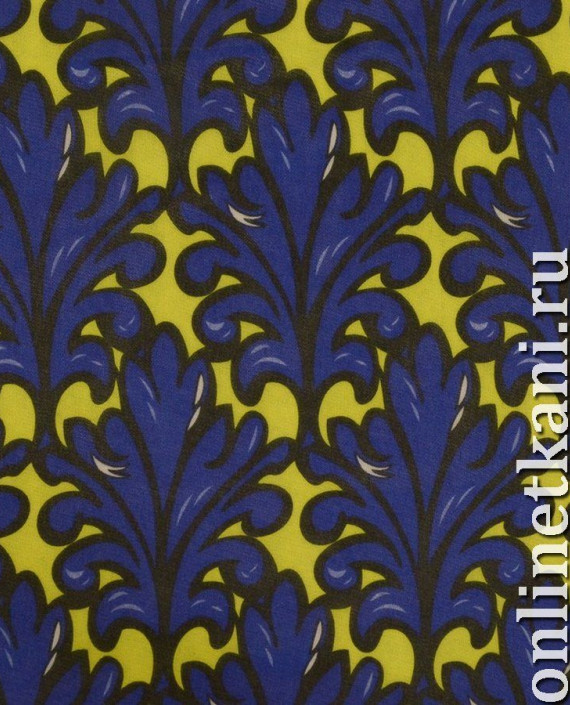 Ткань Шифон Набивной 0367 цвет синий абстрактный картинка