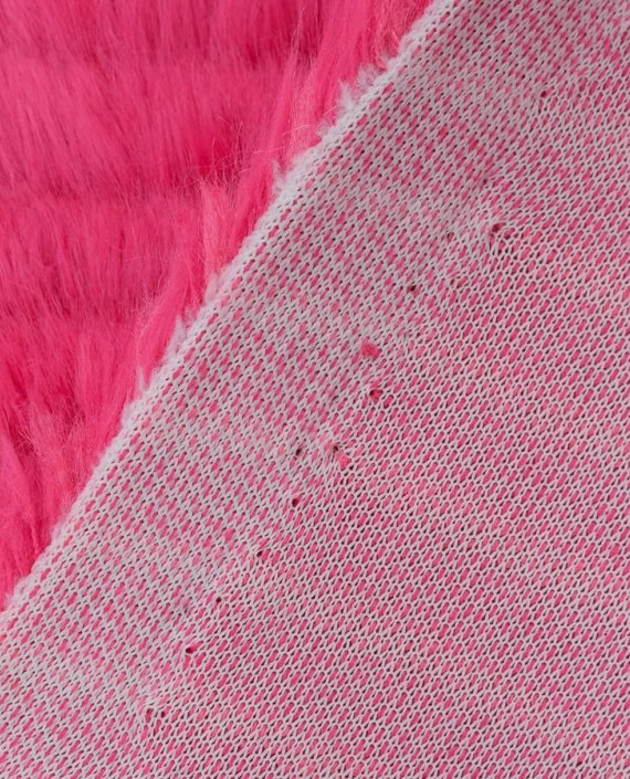 Мех искусственный 0338 цвет розовый полоска картинка 1