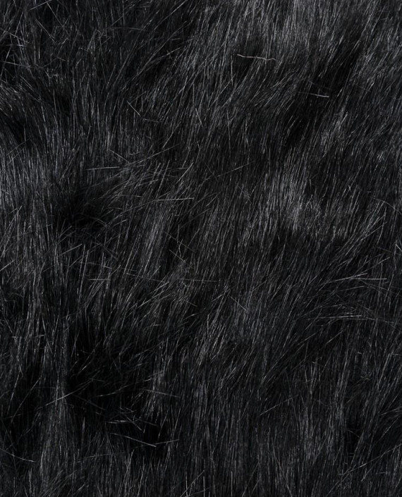 Мех искусственный 0283 цвет черный абстрактный картинка