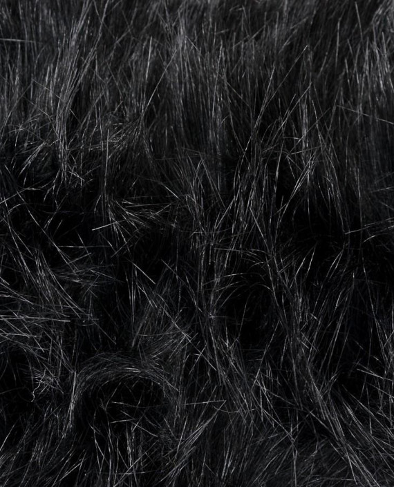 Мех искусственный 0283 цвет черный абстрактный картинка 1