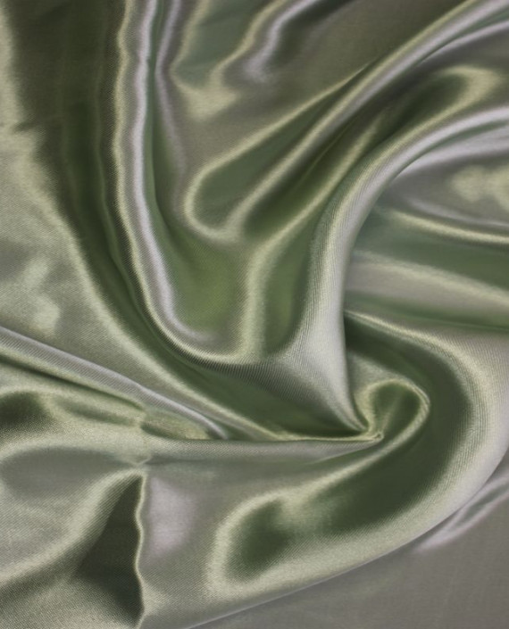 Ткань Атлас "Серый Зеленый чай" 004 цвет зеленый картинка