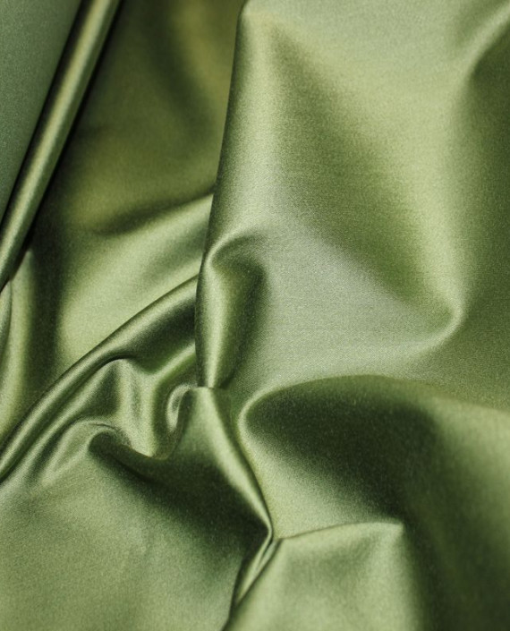 Ткань Атлас "Зеленый папоротник" 014 цвет зеленый картинка