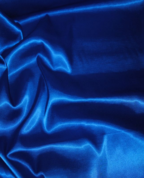 Ткань Атлас стрейч плотный Синий 020 цвет синий картинка 3