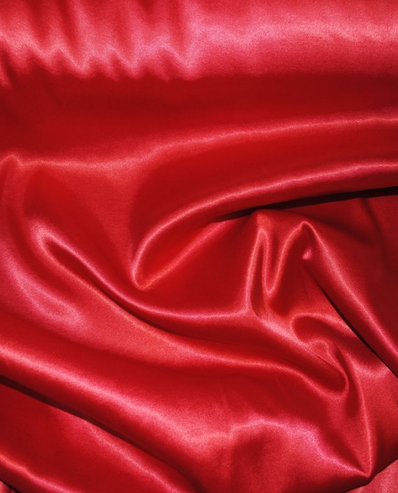 Ткань Атлас стрейч плотный Красный 022 цвет красный картинка 1