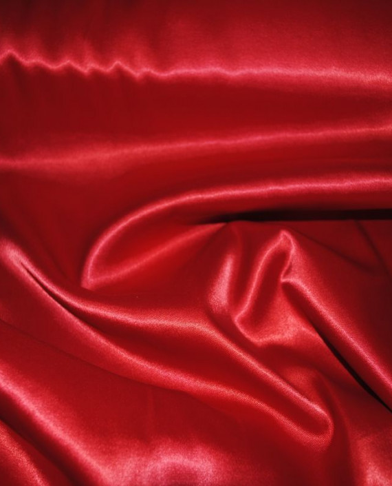 Ткань Атлас стрейч плотный Красный 022 цвет красный картинка