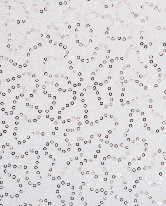 Гипюр с пайетками 707 цвет белый картинка 2