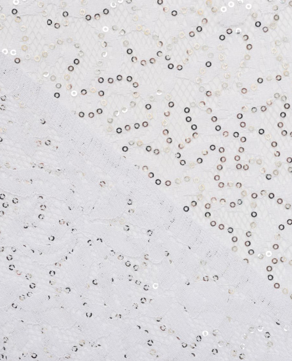 Гипюр с пайетками 707 цвет белый картинка 1