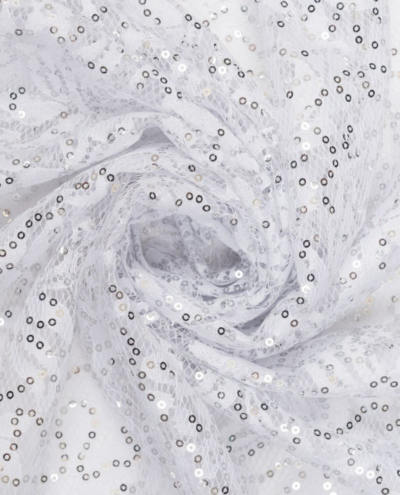 Гипюр с пайетками 707 цвет белый картинка