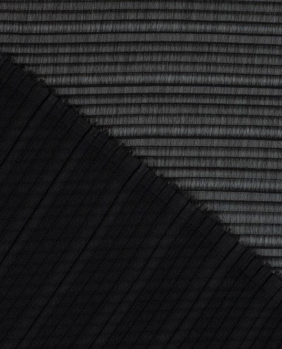 Шифон гофре 0631 цвет черный картинка 1