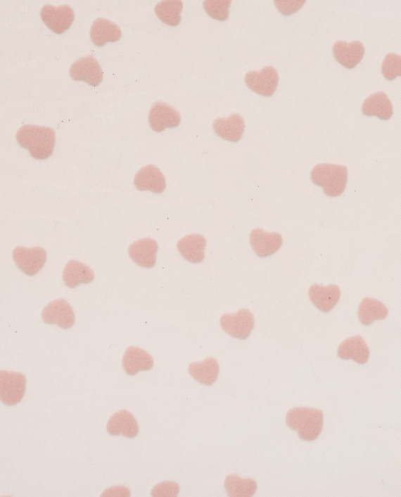 Сетка мягкая флок Сердечки 530 цвет розовый картинка 2