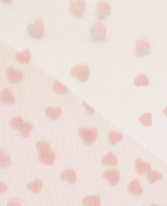 Сетка мягкая флок Сердечки 530 цвет розовый картинка 1