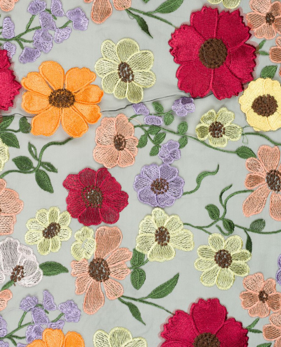 Вышивка на сетке Цветы 0069 цвет разноцветный картинка 2