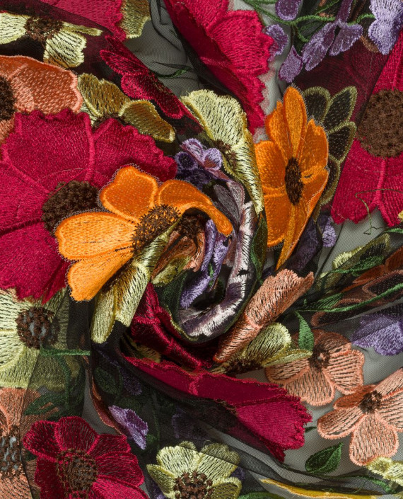 Вышивка на сетке Цветы 0069 цвет разноцветный картинка