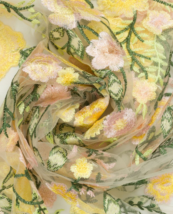 Вышивка на сетке Цветы 0068 цвет разноцветный картинка