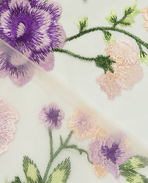 Вышивка на сетке Цветы 0067 цвет разноцветный картинка 1