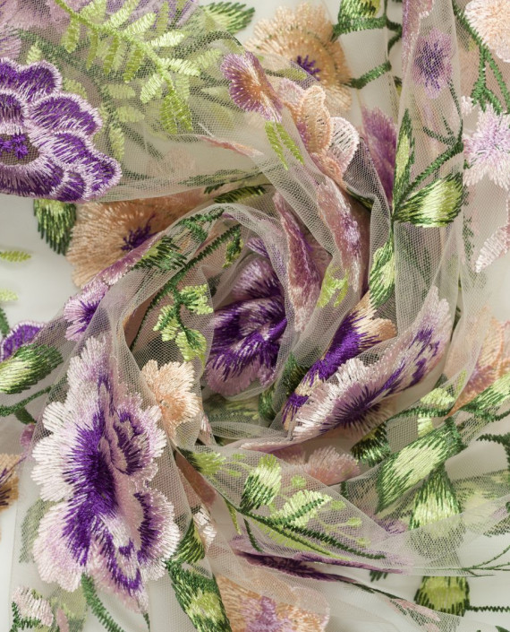 Вышивка на сетке Цветы 0067 цвет разноцветный картинка