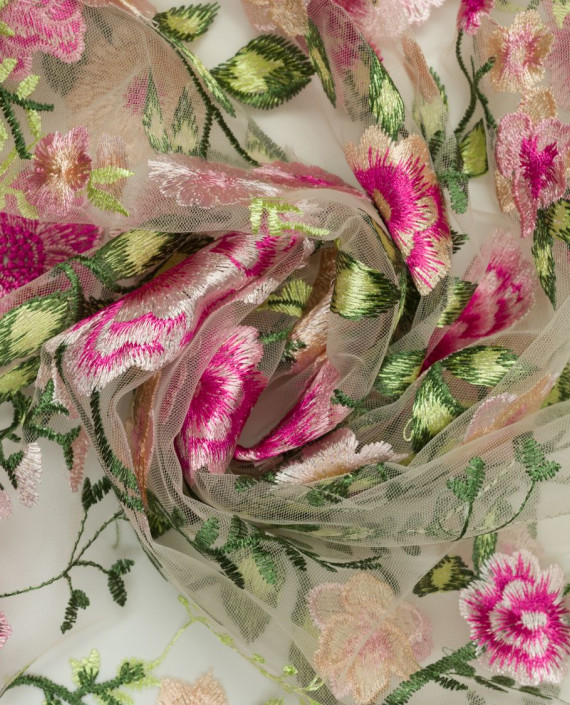 Вышивка на сетке Цветы 0066 цвет разноцветный картинка