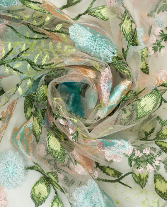 Вышивка на сетке Цветы 0065 цвет разноцветный картинка