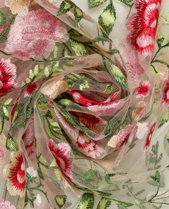 Вышивка на сетке Цветы 0063 цвет разноцветный картинка