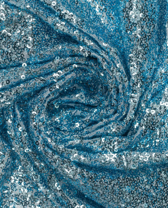 Пайетки на трикотажной сетке 0089 цвет голубой картинка