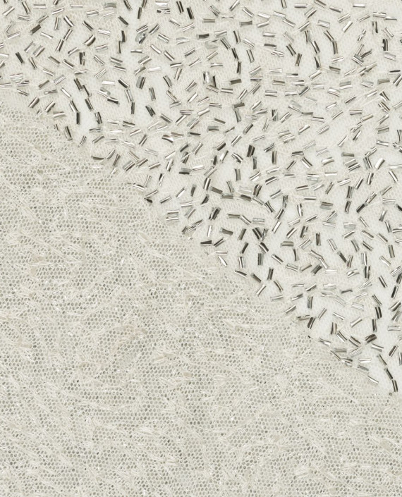 Стеклярус на трикотажной сетке 0088 цвет серебро картинка 1