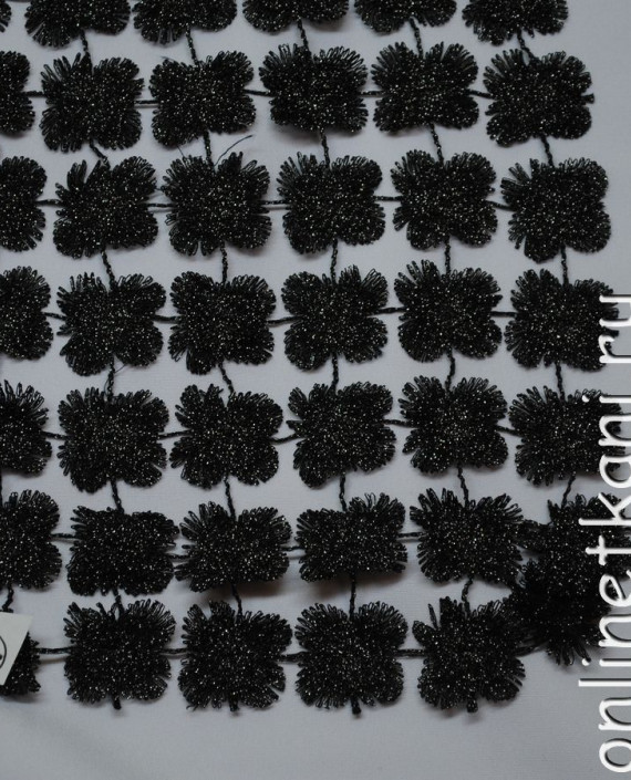 Ткань Гипюр Набивной  "Черный" 032 цвет черный цветочный картинка
