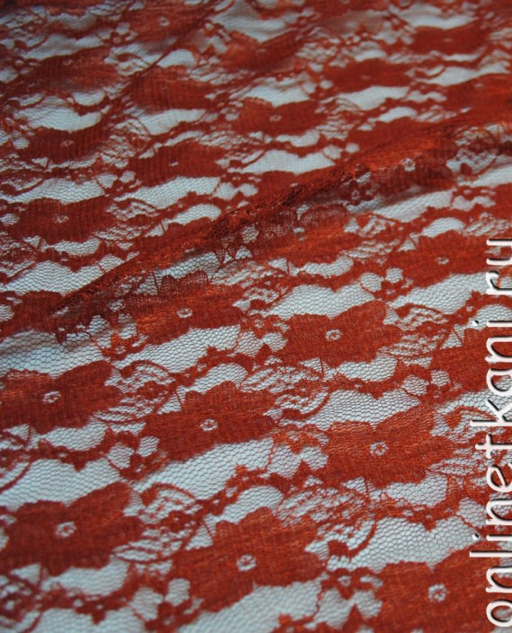 Ткань Гипюр-стрейч "Бордо" 043 цвет бордовый цветочный картинка 1