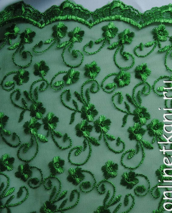 Ткань Гипюр "Салат" 050 цвет зеленый абстрактный картинка