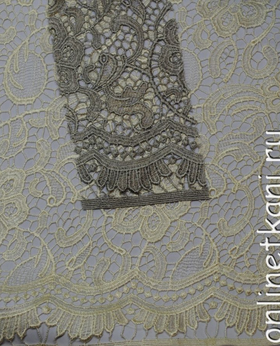 Ткань Гипюр Макраме "Металл" 053 цвет серый цветочный картинка