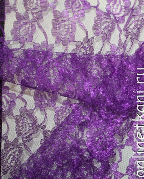 Ткань Гипюр  "Фиолетовый" 010 цвет фиолетовый цветочный картинка