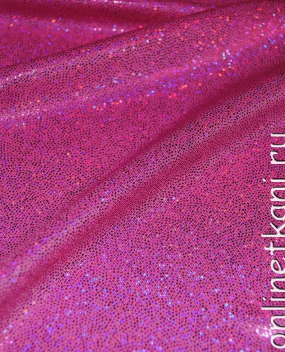 Ткань голограмма "Розовые блестки" 004 цвет розовый картинка 1