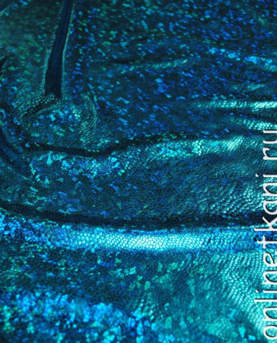 Ткань голограмма "Голубая чешуя" 006 цвет голубой картинка