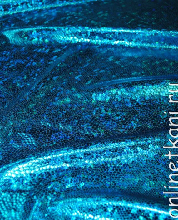 Ткань голограмма "Голубая чешуя" 006 цвет голубой картинка 4