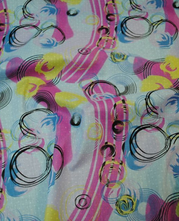 Ткань Хлопок "Розовое море" 0008 цвет разноцветный абстрактный картинка 1